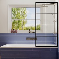 Шторка на ванну Ambassador Bath Screens 80х140 16041209 профиль Черный стекло прозрачное