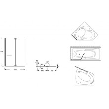 Шторка на ванну Jacob Delafon Bain Douche Neo 100х140 E4931-GA профиль Хром стекло прозрачное