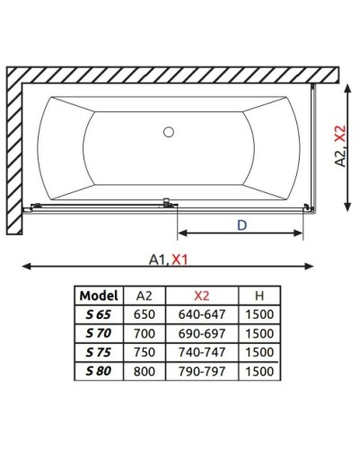 Боковая стенка Radaway Vesta S 65 фабрик