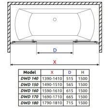 Шторка для ванны Radaway Vesta DWD 170 фабрик
