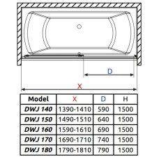 Шторка для ванны Radaway Vesta DWJ 180 фабрик