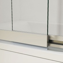 Шторка на ванну Vincea VSB 100х145 VSB-1E100CLB профиль Черный матовый стекло прозрачное