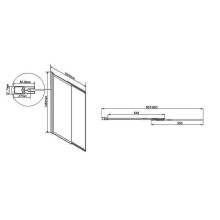 Шторка на ванну Vincea VSB 100х145 VSB-1E100CLB профиль Черный матовый стекло прозрачное