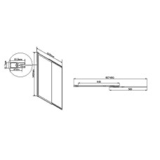Шторка на ванну Vincea VSB 100х145 VSB-1E100CLB профиль Черный матовый стекло прозрачное