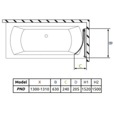 Шторка для ванны Radaway EOS PND 130 R прозрачное