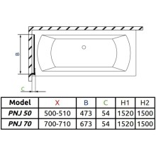 Шторка для ванны Radaway EOS PNJ 70 L прозрачное