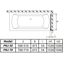 Шторка для ванны Radaway EOS PNJ 50 R прозрачное
