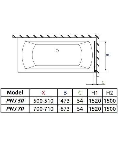 Шторка для ванны Radaway EOS PNJ 50 R прозрачное