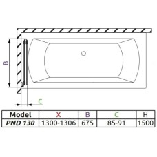 Шторка для ванны Radaway Carena PND 130 L коричневое