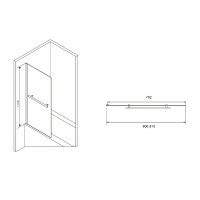 Шторка на ванну Abber Immer Offen 80х140 AG70080B профиль Черный стекло прозрачное