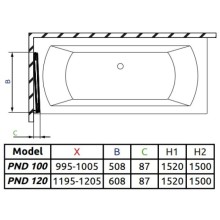 Шторка для ванны Radaway Essenza New PND 120 L прозрачное