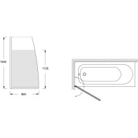 Шторка для ванны 80 см Jacob Delafon Serenity матовое