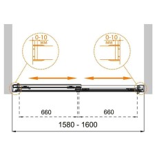 Шторка на ванну Cezares Tandem Soft 160x145 TANDEM-SOFT-VF-2-160/145-C-Cr-IV профиль Хром стекло прозрачное
