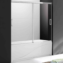 Шторка на ванну Cezares Tandem Soft 160x145 TANDEM-SOFT-VF-2-160/145-C-Cr-IV профиль Хром стекло прозрачное