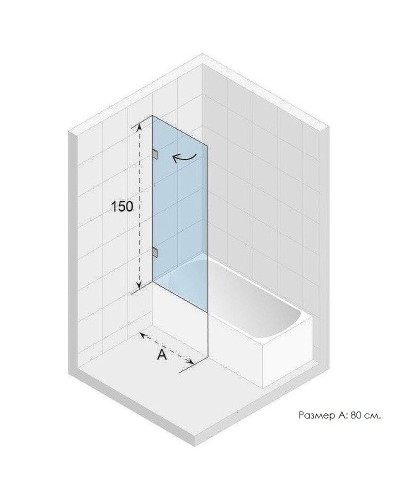 Шторка на ванну Riho VZ Scandic NXT X107 80 P G001130120 (GX01032C2) профиль Хром стекло прозрачное