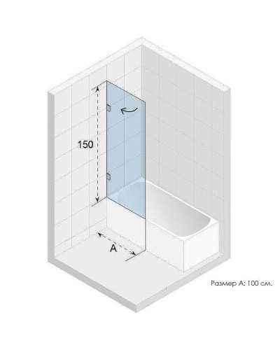 Шторка на ванну Riho VZ Scandic NXT X107 100 L G001133120 (GX01072C1) профиль Хром стекло прозрачное