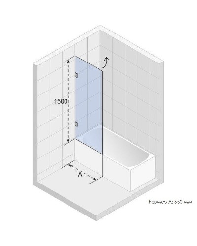 Шторка на ванну Riho VZ Scandic NXT X108 65x150 P G001136120 (GX00562C2) профиль Хром стекло прозрачное