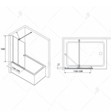 Шторка на ванну RGW Screens SC-46 120x150 06114612-11 профиль Хром стекло прозрачное