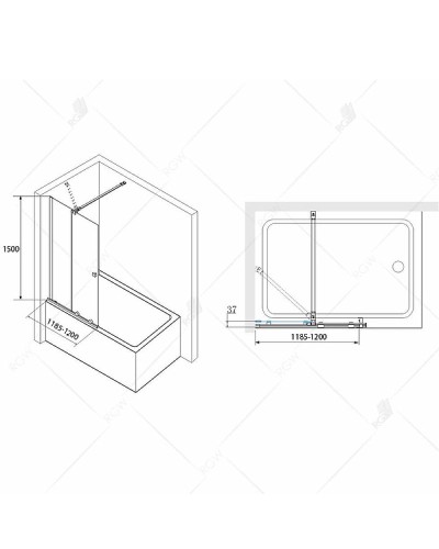 Шторка на ванну RGW Screens SC-46 120x150 06114612-11 профиль Хром стекло прозрачное