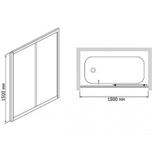 Шторка на ванну RGW Screens SC-043 150x150 351104315-11 профиль Хром стекло прозрачное