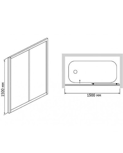 Шторка на ванну RGW Screens SC-043 150x150 351104315-11 профиль Хром стекло прозрачное