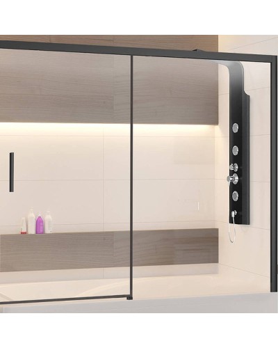 Шторка на ванну RGW Screens SC-45B 180x150 34114518-14 профиль Черный стекло прозрачное