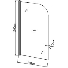 Шторка на ванну Grossman 70 GR-100/1 профиль Хром стекло прозрачное