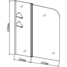 Шторка на ванну Grossman 100 GR-101 профиль Хром стекло прозрачное
