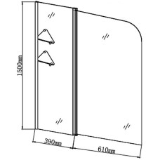 Шторка на ванну Grossman 100 GR-101 профиль Хром стекло прозрачное