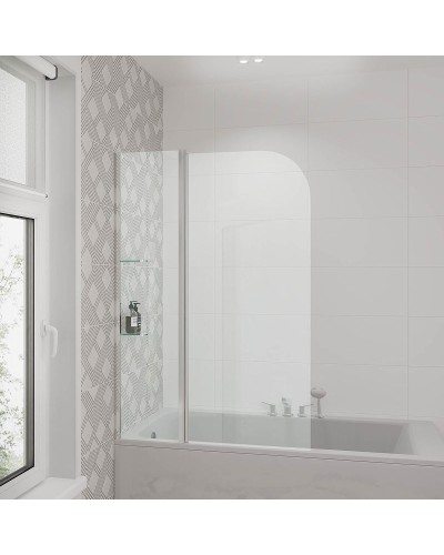 Шторка на ванну Grossman 110 GR-101/1 профиль Хром стекло прозрачное