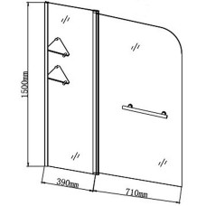 Шторка на ванну Grossman 110 GR-101/1 профиль Хром стекло прозрачное