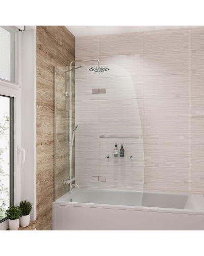 Шторка на ванну Grossman 90 GR-102 профиль Хром стекло прозрачное