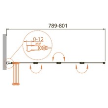 Шторка на ванну CEZARES RELAX-V-4-80/140-P-Bi-L профиль серый