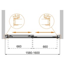 Шторка на ванну CEZARES TANDEM-SOFT-VF-2-160/145-P-Cr