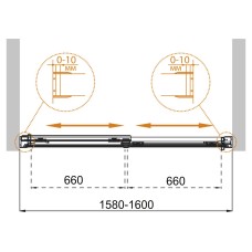 Шторка на ванну CEZARES TANDEM-SOFT-VF-2-160/145-P-Cr