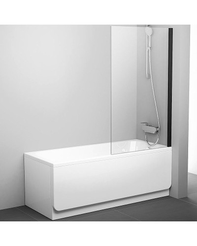 Шторка на ванну Ravak Pivot PVS1-80 79840300Z1 профиль Черный стекло Transparent
