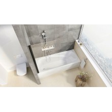 Шторка на ванну Ravak Pivot PVS1-80 79840300Z1 профиль Черный стекло Transparent