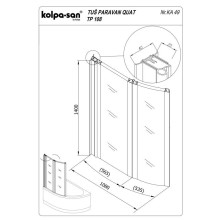 Шторка для ванны 110 см Kolpa San Quat TP 108 матовое