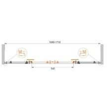 Шторка для ванны Cezares Eco 170 см прозрачное стекло ECO-O-VF-2-170/145-C-Cr