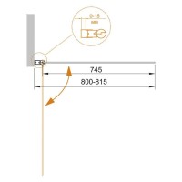 Шторка для ванны Cezares Eco 80 см текстурное стекло ECO-V-1-80/140-P-Cr-L