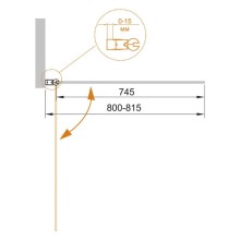 Шторка для ванны Cezares Eco 80 см текстурное стекло ECO-V-1-80/140-P-Cr-L