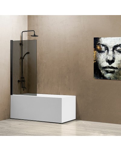 Шторка на ванну Vincea VSB 80х140 VSB-11800CGB профиль Черный матовый стекло тонированное