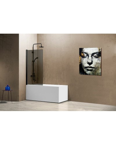 Шторка на ванну Vincea VSB 80х140 VSB-11800CGB профиль Черный матовый стекло тонированное