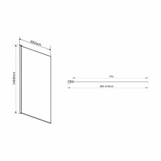 Шторка на ванну Vincea VSB 80х140 VSB-11800CGB профиль Черный матовый стекло тонированное