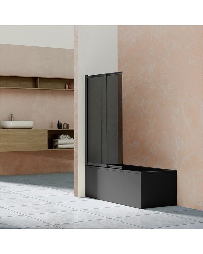 Шторка на ванну Vincea VSB 100х145 VSB-1E100CGB профиль Черный матовый стекло тонированное