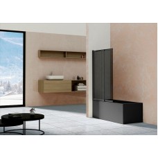 Шторка на ванну Vincea VSB 100х145 VSB-1E100CGB профиль Черный матовый стекло тонированное