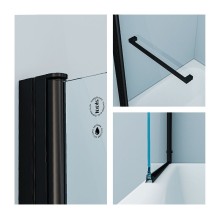 Шторка на ванну Iddis Slide 75х145 SLI5BS7i90 профиль Черный матовый стекло прозрачное