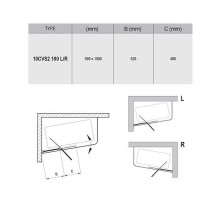 Шторка на ванну Ravak 10° CVS2-100 100х150 R 7QRA0U03Z1 профиль Сатин стекло Transparent