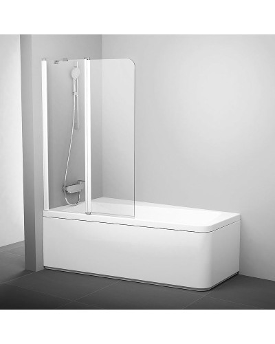 Шторка на ванну Ravak 10° CVS2-100 100х150 L 7QLA0103Z1 профиль Белый стекло Transparent