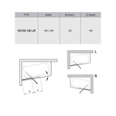 Шторка на ванну Ravak 10° CVS2-100 100х150 R 7QRA0103Z1 профиль Белый стекло Transparent
